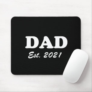 Dad custom established date black white modern mouse pad