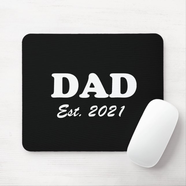 Dad custom established date black white modern mouse pad (With Mouse)