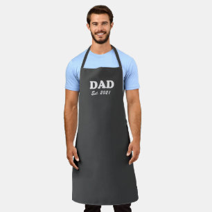 Dad Custom Established date dark grey grill bbq Apron