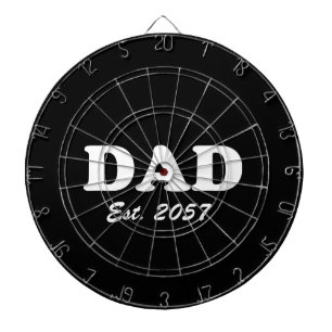 Dad Custom Established date modern funny black Dartboard