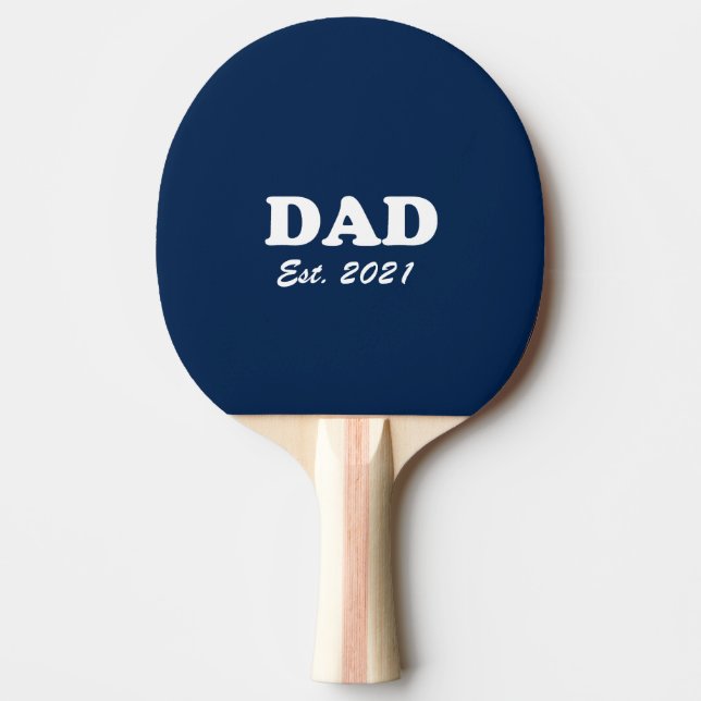 Dad Custom Established date navy blue modern Ping Pong Paddle (Front)