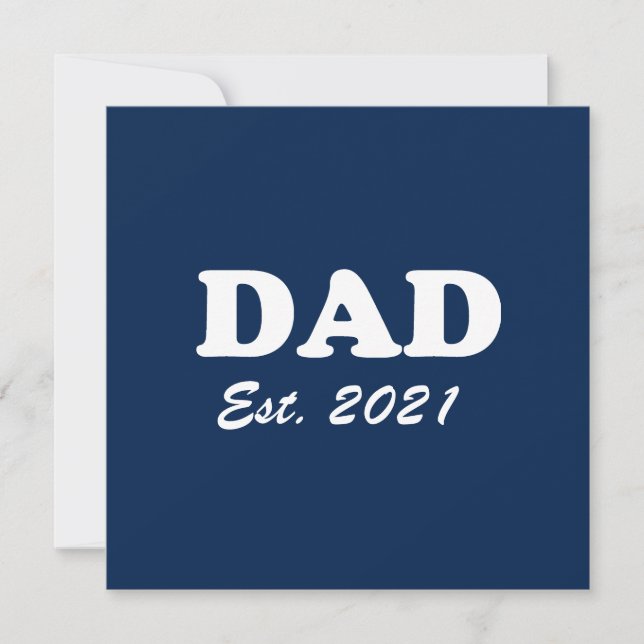 Dad custom established date navy blue white modern card (Front)