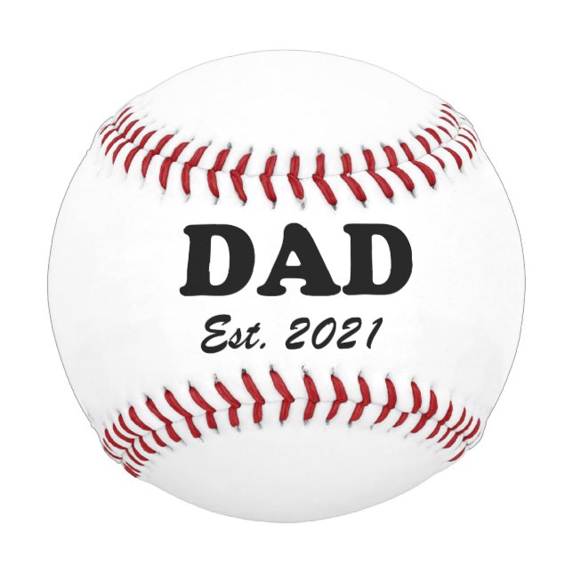 Dad custom established date personalised modern baseball (Front)