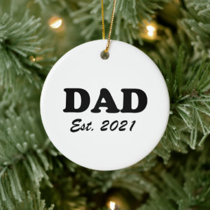Dad Custom Established date personalised modern Ceramic Ornament