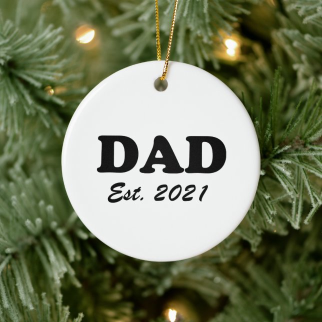 Dad Custom Established date personalised modern Ceramic Ornament (Tree)