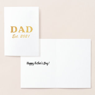 Dad custom established date personalised modern foil card