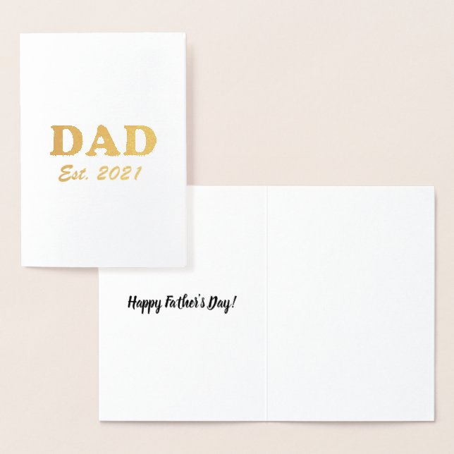 Dad custom established date personalised modern foil card (Display)