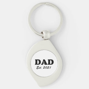 Dad custom established date personalised modern key ring