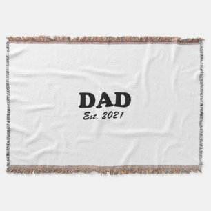 Dad custom established date personalised modern throw blanket