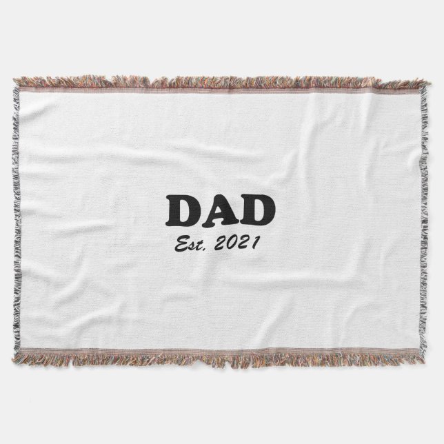 Dad custom established date personalised modern  throw blanket (Front)