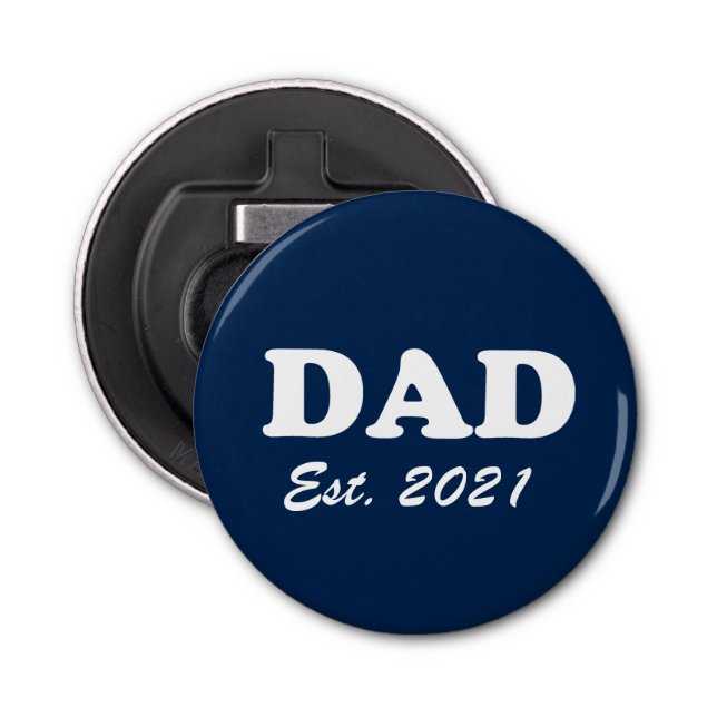 Dad Custom Established navy blue white modern Bottle Opener (Front)