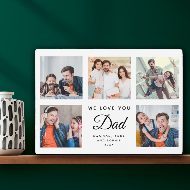 DAD | Custom Family Photo Collage Father's Day Plaque (Creator Uploaded)