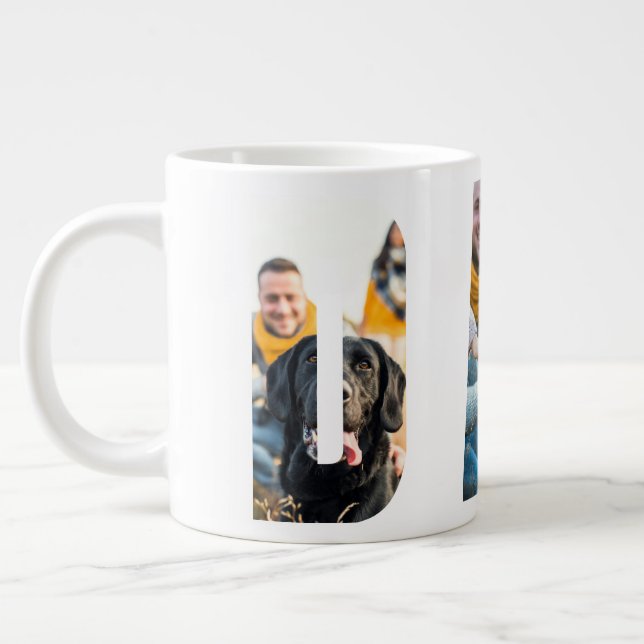 DAD Customisable Photo Frames Father's Day B-days Large Coffee Mug (Left)