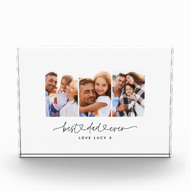 dad cute modern script multi photo gift  (Front)
