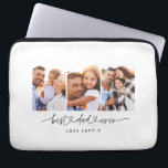 dad cute modern script multi photo gift laptop sleeve<br><div class="desc">Dad cute modern script multi photo gift</div>