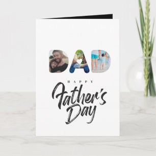 DAD Cutout Photo Collage Personalised gift Card