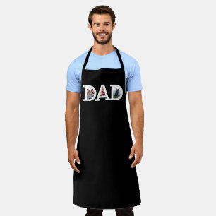 Dad D A D Black Father's Day Photo Apron