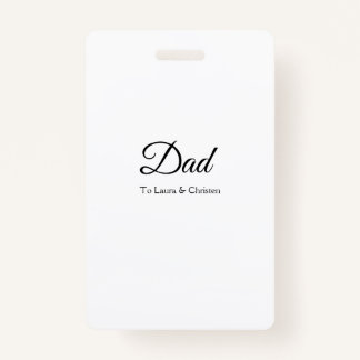 Dad daddy add name text father's day gifts ID badge