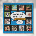 Dad, Daddy, Father 12 Photo Superhero Comic Book Faux Canvas Print<br><div class="desc">Personalise with his 12 favourite photos and add your names and your superhero dad, daddy or father's name to create a unique, fun gift for Father's day, birthdays, Christmas or any day you want to show how much he means to you. A perfect way to show him how amazing he...</div>