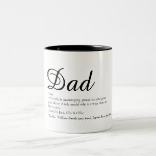 Dad, Daddy, Father Definition Script Fun Two-Tone Coffee Mug