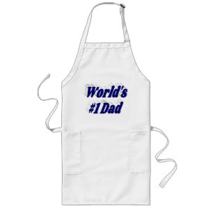 Dad dark blue text long apron