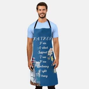 Dad Daughter Bonding Lighthouse Father's Day Quote Apron