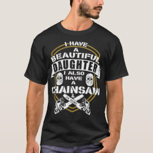 Dad daughter chainsaw alibi funny archaeology ecav T-Shirt