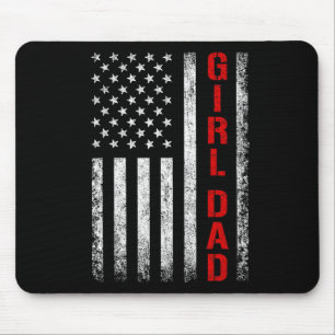 Dad Daughter Dad Of Girls Usa Flag Father's Day Mouse Pad