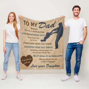 Dad Daughter Father Day Retro Vintage Fleece Blanket