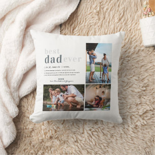 Dad Definition   3 Photo Personalised  Cushion