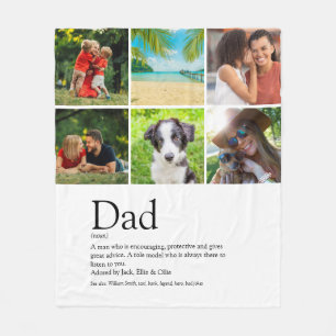 Dad Definition 6 Photo Fun Fathers Day Fleece Blanket