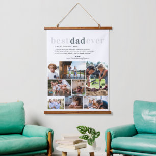 Dad Definition   8 Photo Personalised Hanging Tapestry