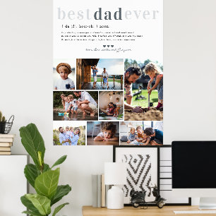 Dad Definition   8 Photo Personalised Poster