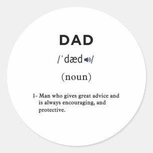 dad definition classic round sticker