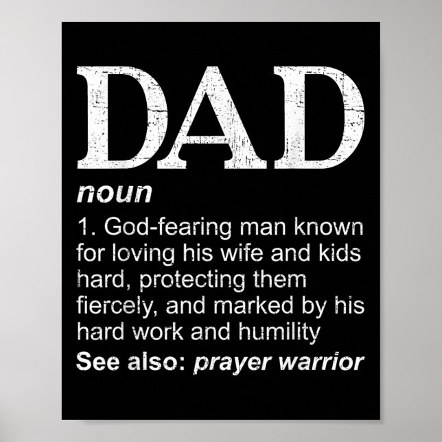 Dad Definition Father's Day Daddy Christian Dad  Poster (Front)