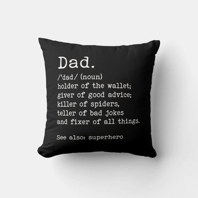 Dad Definition Funny Father's Day Gift Cushion (Front)