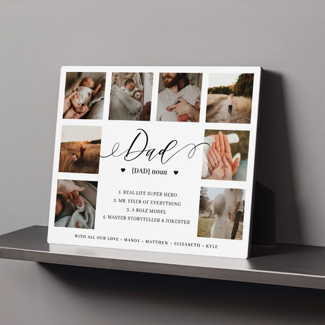 Dad Definition Meaning Fathers Day 8 Photo Collage Plaque (Dad Definition Meaning Fathers Day 8 Photo Collage Plaque)