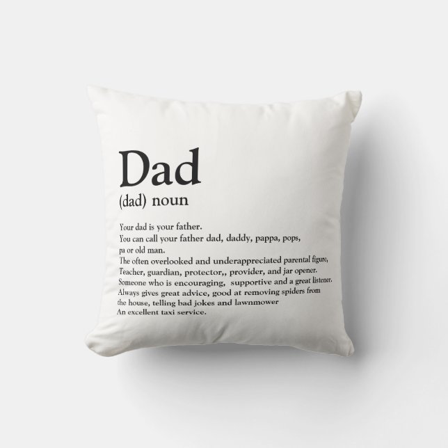 Dad, definition, modern, typography cushion (Front)