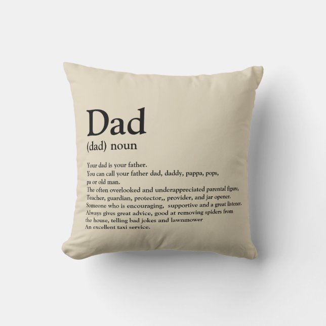 Dad, definition, modern, typography cushion (Front)
