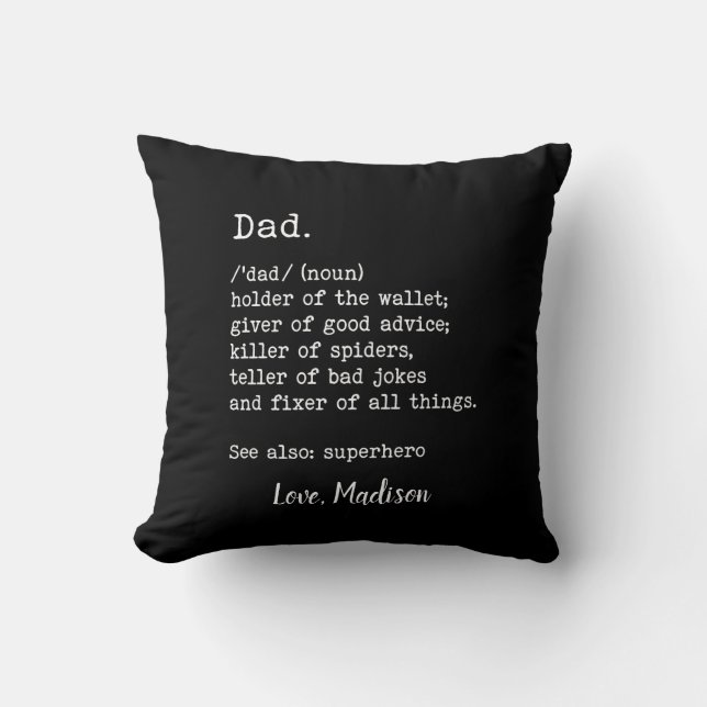 Dad Definition Personalised Father's Day Gift Cushion (Front)