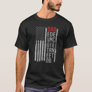 DAD Definition, Retro US American Flag Father's Da T-Shirt