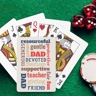 Dad Definition Word Collage Typography Playing Cards