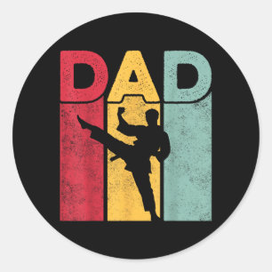Dad Design - Fathers Day Martial Arts Taekwondo Classic Round Sticker
