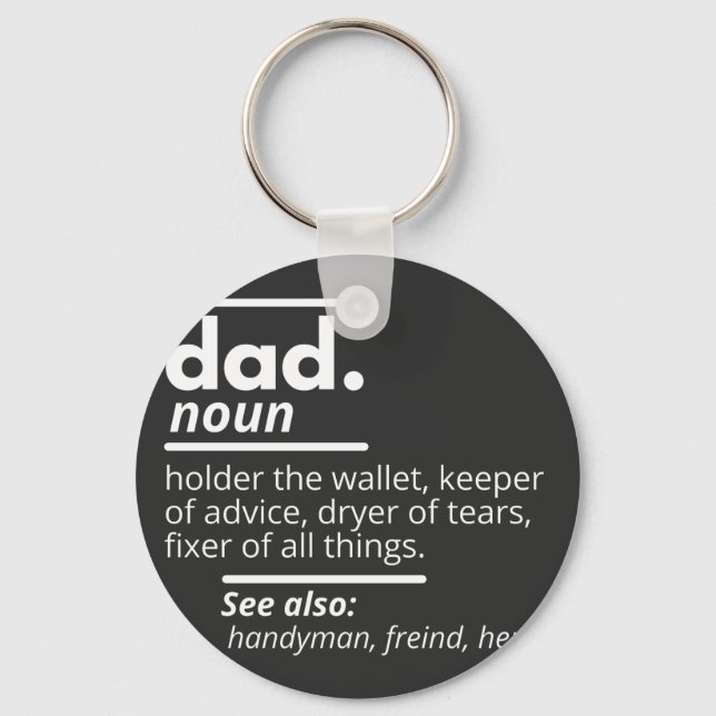 Dad Dictionary Definition - Funny Fathers Day Gift Key Ring (Front)