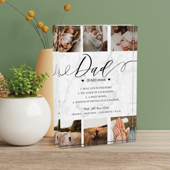 Dad Dictionary Definition Photo Collage Marble (Creator Uploaded)