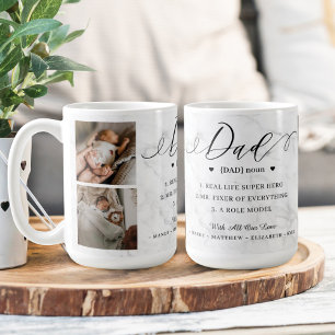 Dad Dictionary Definition Photo Collage Marble Coffee Mug