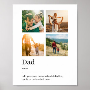 Dad Dictionary Definition Photo Collage Poster
