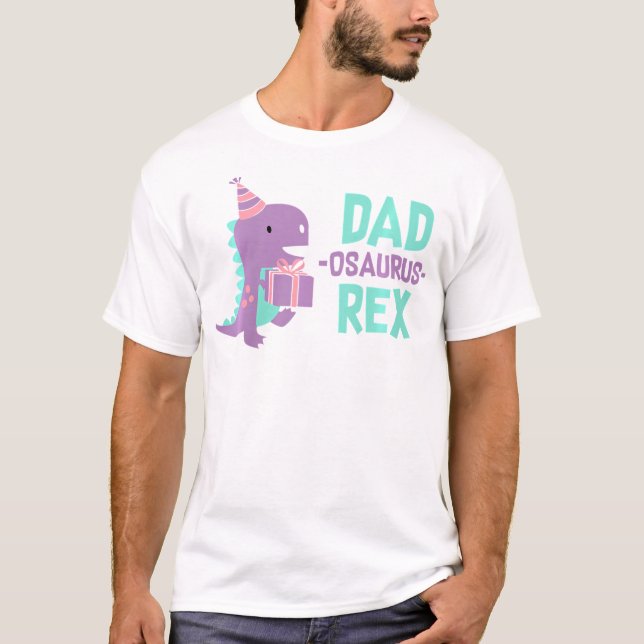 Dad Dinosaur Family Matching Birthday Girls Party  T-Shirt (Front)