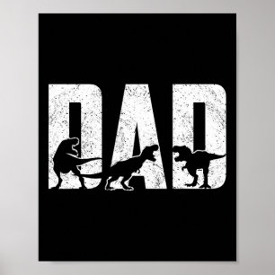 Dad Dinosaur Lover Cool Vintage Mens Fathers Day Poster
