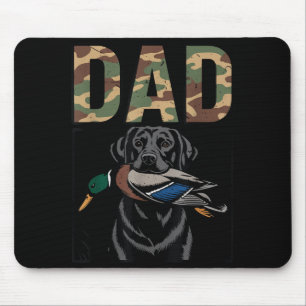 Dad duck hunting black lab dog camo mallard duck mouse pad
